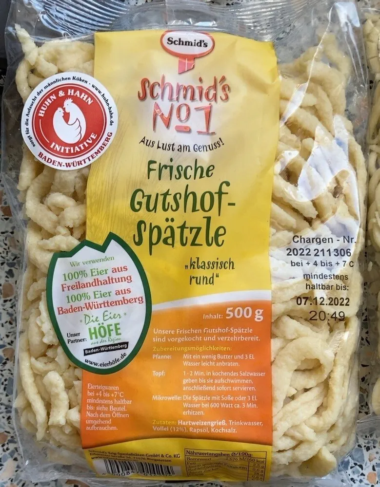 Frische Gutshof Spätzle