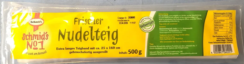 Frischer Nudelteig
