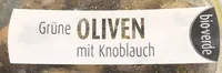 Grüne Oliven mit Knoblauch