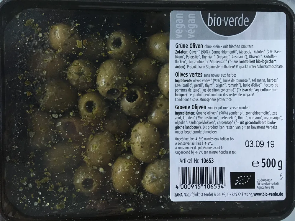Olives sans noyau aux herbes