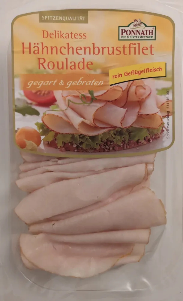 Delikatess Hähnchenbrustfilet Roulade, gegart & gebraten