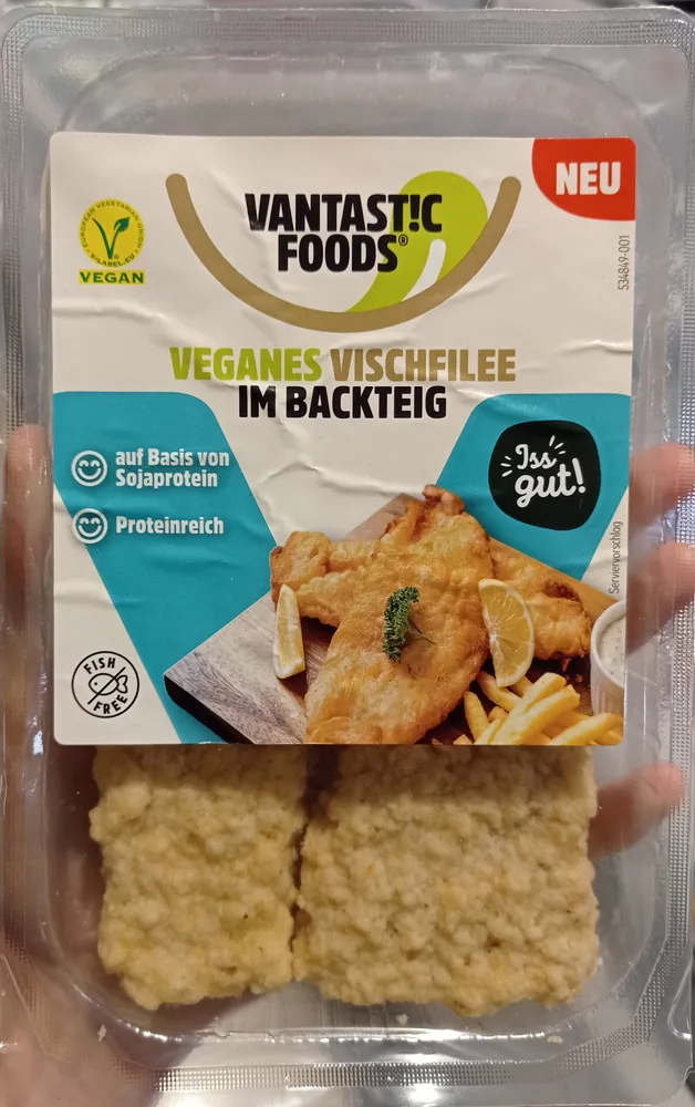 Veganes vischfilee im Backteig