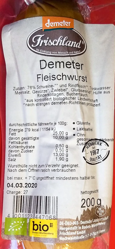 Demeter Fleischwurst