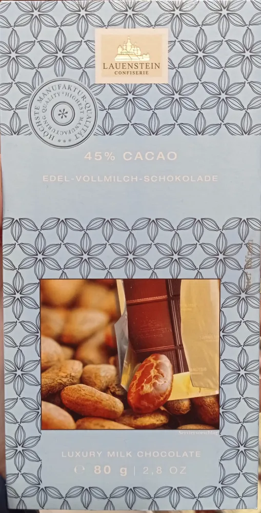 Edel-Vollmilch-Schokolade 45%
