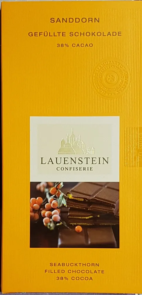Sanddorn gefüllte Schokolade