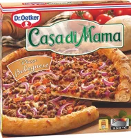 Bolognese pizza con carne de ternera y salsa boloñesa