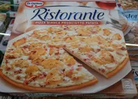 Pizza ristorante bianca patata prosciutto