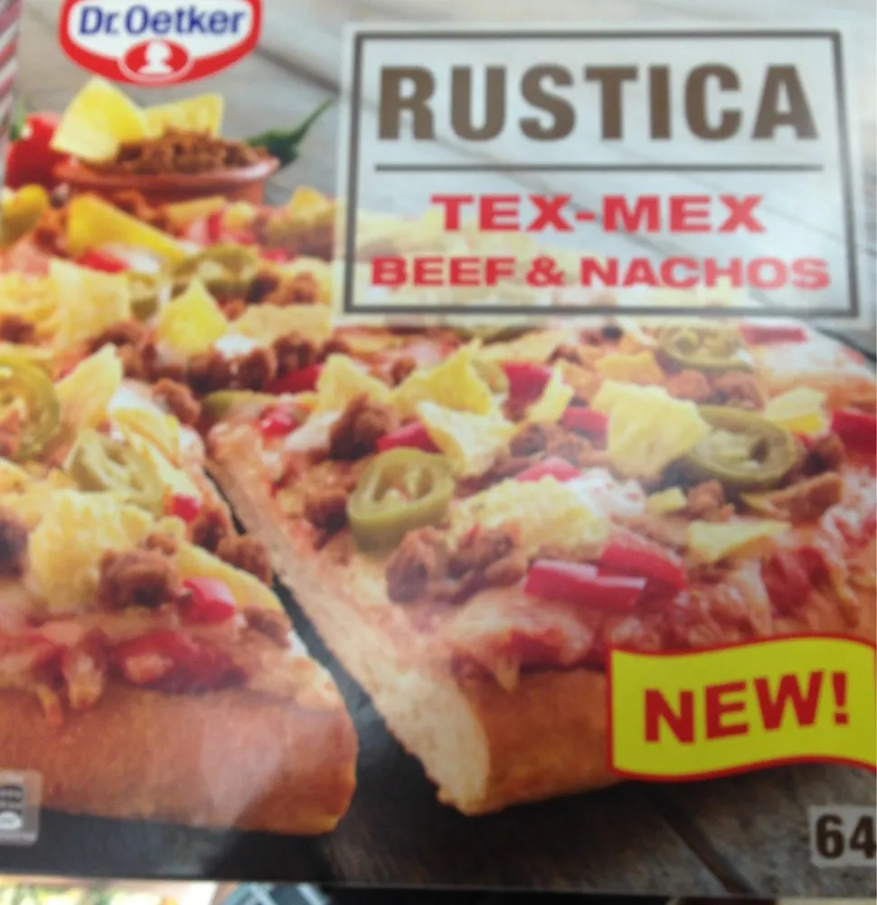Dr. Oetker Rustica 640G Tex-mex Beef & Nachos Pakastepizza