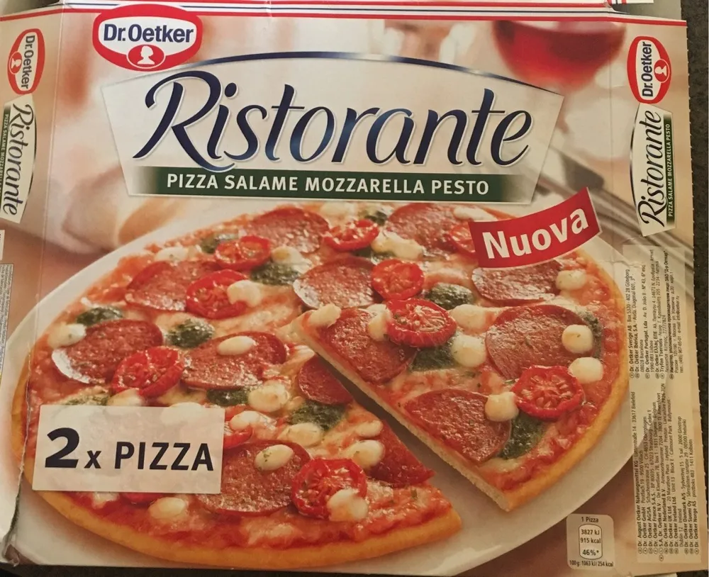 Ristorante Pizza salamie mozarella pesto
