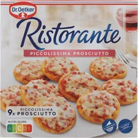 Mini pizzas prosciutto