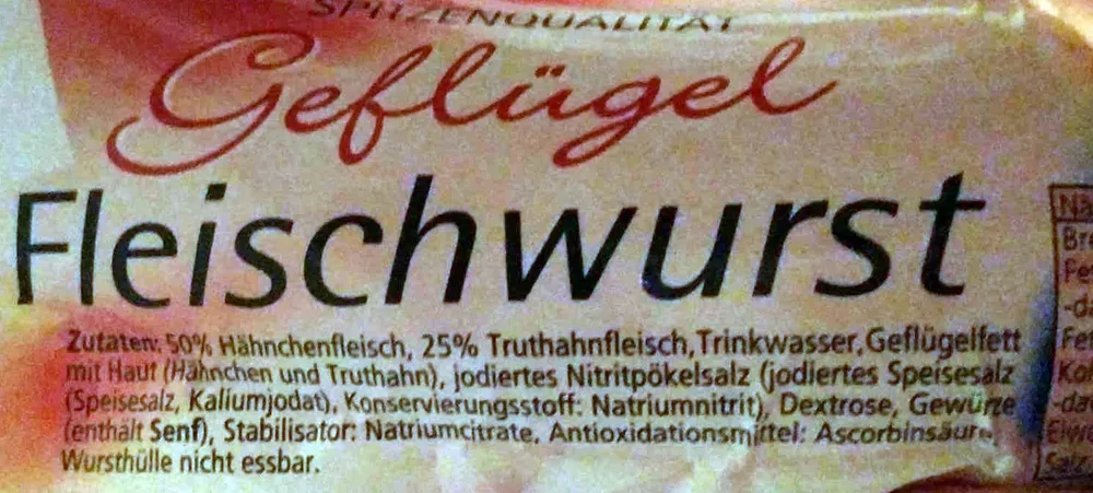 Geflügel Fleischwurst