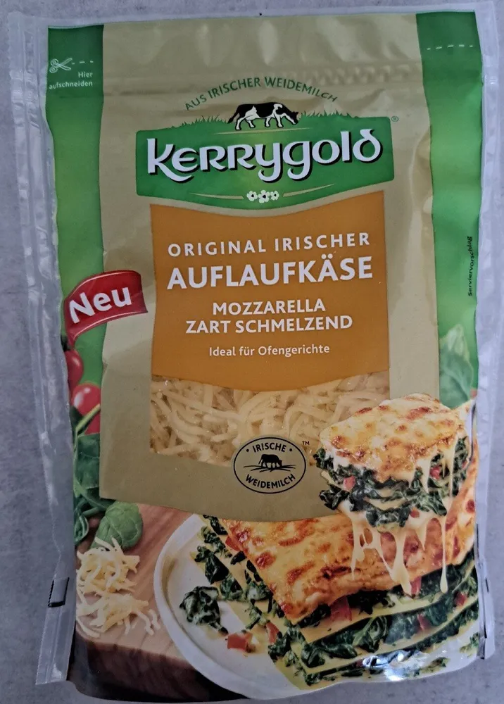 Original irischer Auflaufkäse Mozzarella