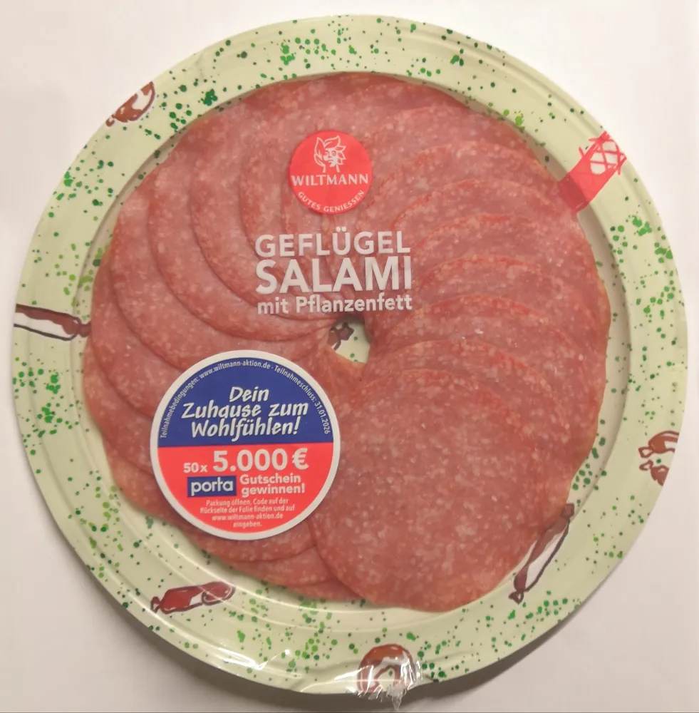 Geflügel Salami mit Pflanzenfett