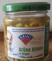 Grüne Oliven in Ringen