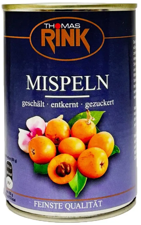 Mispeln in Dose - geschält, entkernt, gezuckert