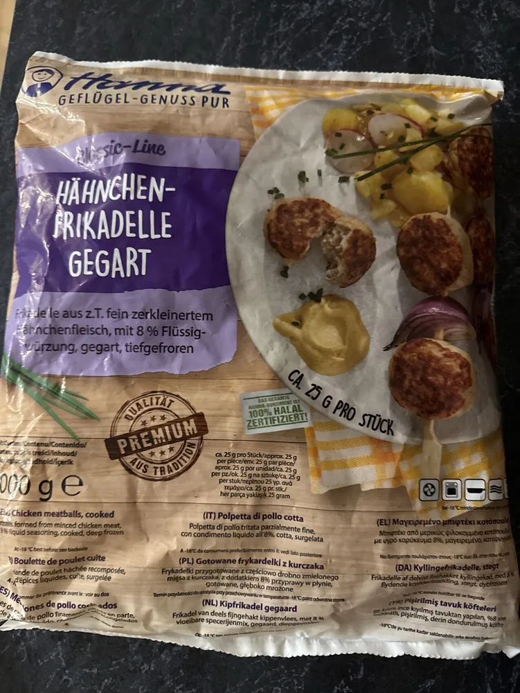 Hähnchen-Frikadelle Gegart