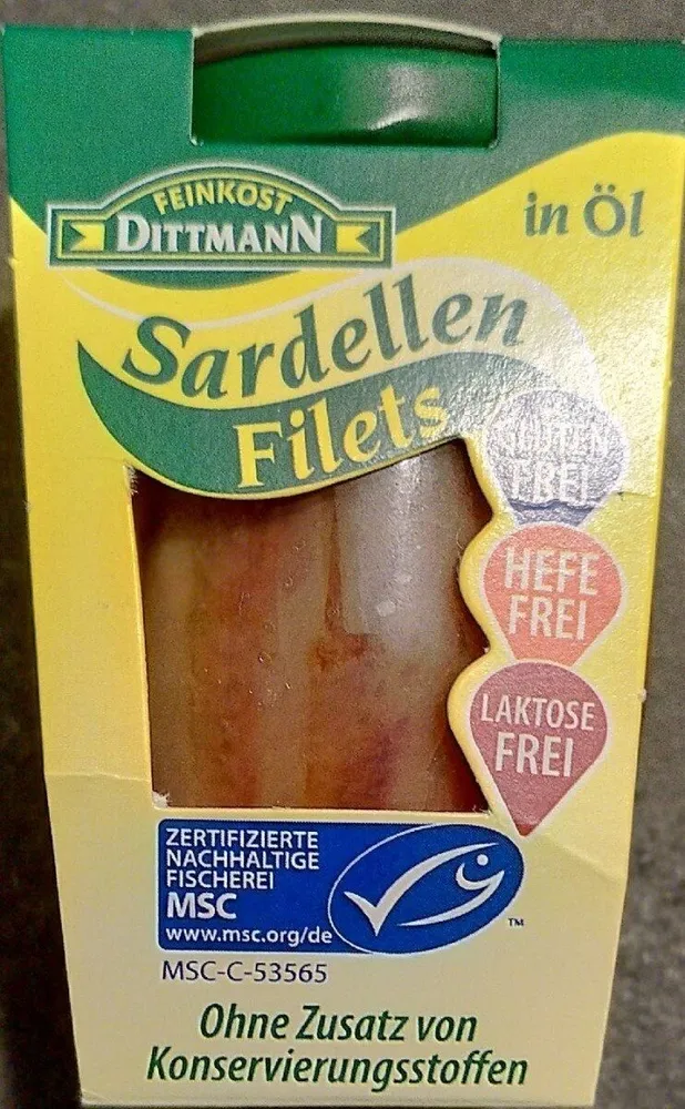 Sardellen Filets in Sonnenblumenöhl (Glas)
