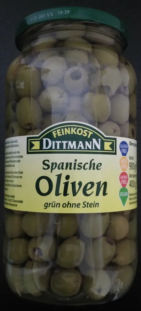 Spanische Oliven grün ohne Stein