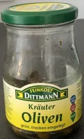Kräuter Oliven grün, trocken eingelegt