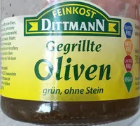 Gegrillte Oliven, grün, ohne Stein