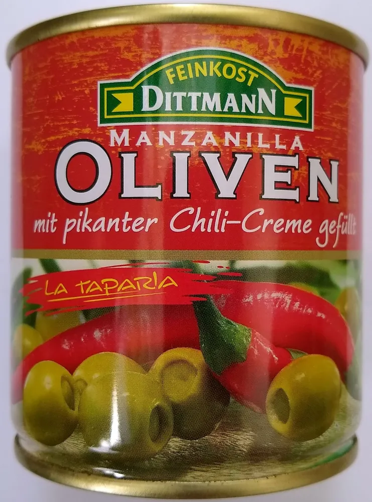 Oliven mit pikanter Chili-Creme