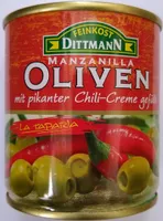 Oliven mit pikanter Chili-Creme
