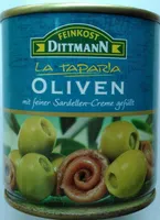 Oliven mit feiner Sardellen-Creme gefüllt