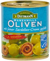 Manzanilla Oliven mit feiner Sardellen-Creme gefüllt