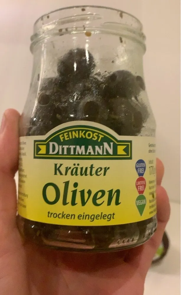 Kräuteroliven, Schwarz, Trocken Eingelegt