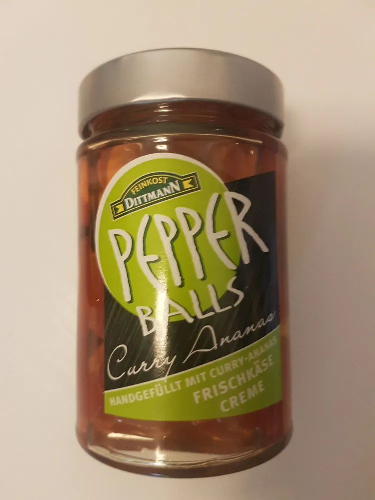 Pepper Balls Curry Ananas mit Frischkäsecreme