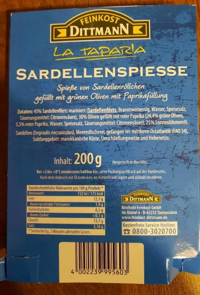 Sardellenspiesse