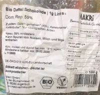 Bio Dattel Schokolade