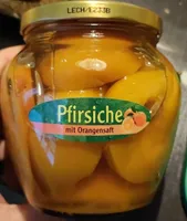 Pfirsiche halbe Frucht gezuckert mit Orangensaft