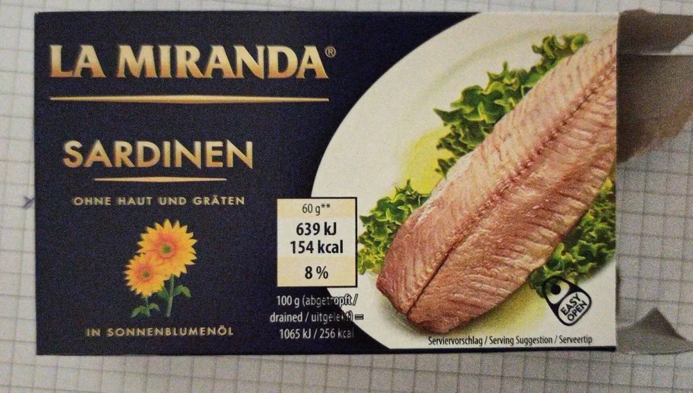 Sardinen in Sonnenblumenöl