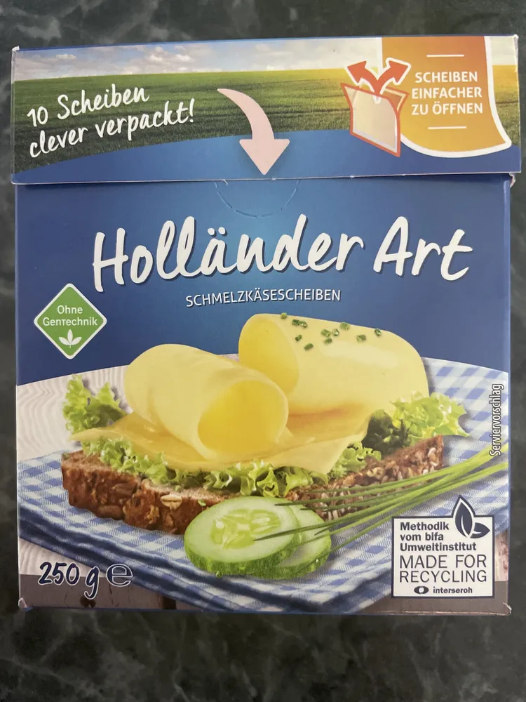 Holländer Art Schmelzkäsescheiben