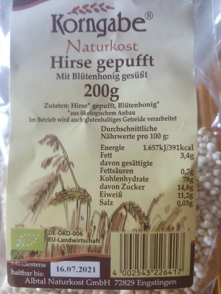Hirse gepufft