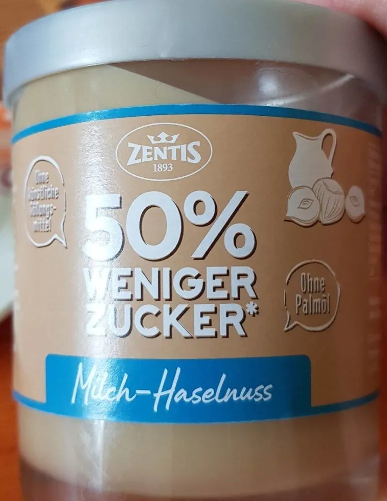 Milch-Haselnuss-Creme mit 50% Weniger Zucker