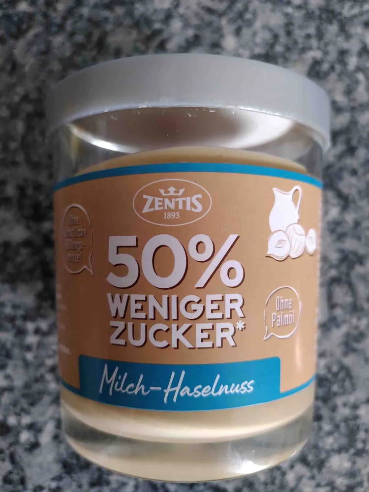50% weniger Zucker - Milch-Haselnuss