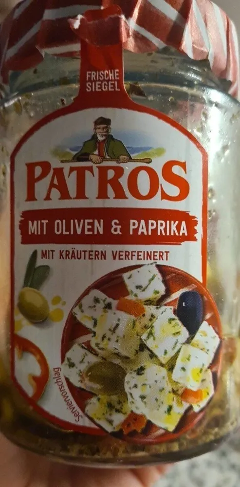 Patros mit Oliven und Paprika