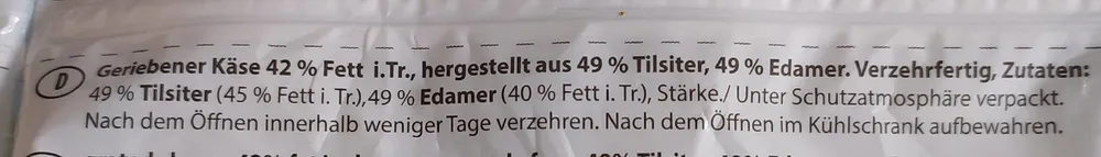 Geriebener Gratin- und Pizzakäse