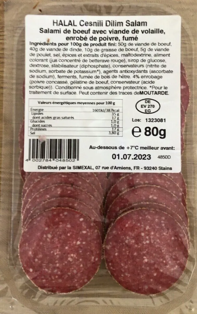 Salami de bœuf avec volaille