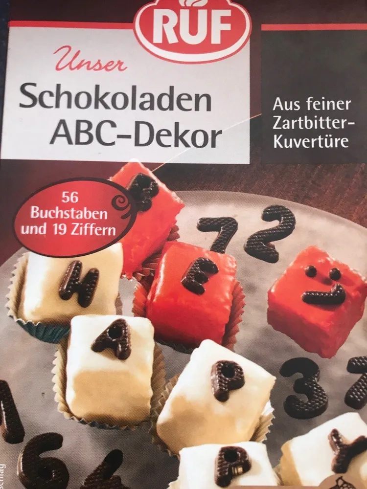 Schokoladen ABC-Dekor Zartbitter