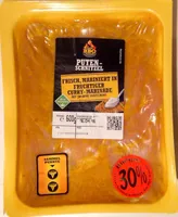 Putenschnitzel frisch, mariniert in fruchtiger Curry-Marinade mit Joghurt verfeinert