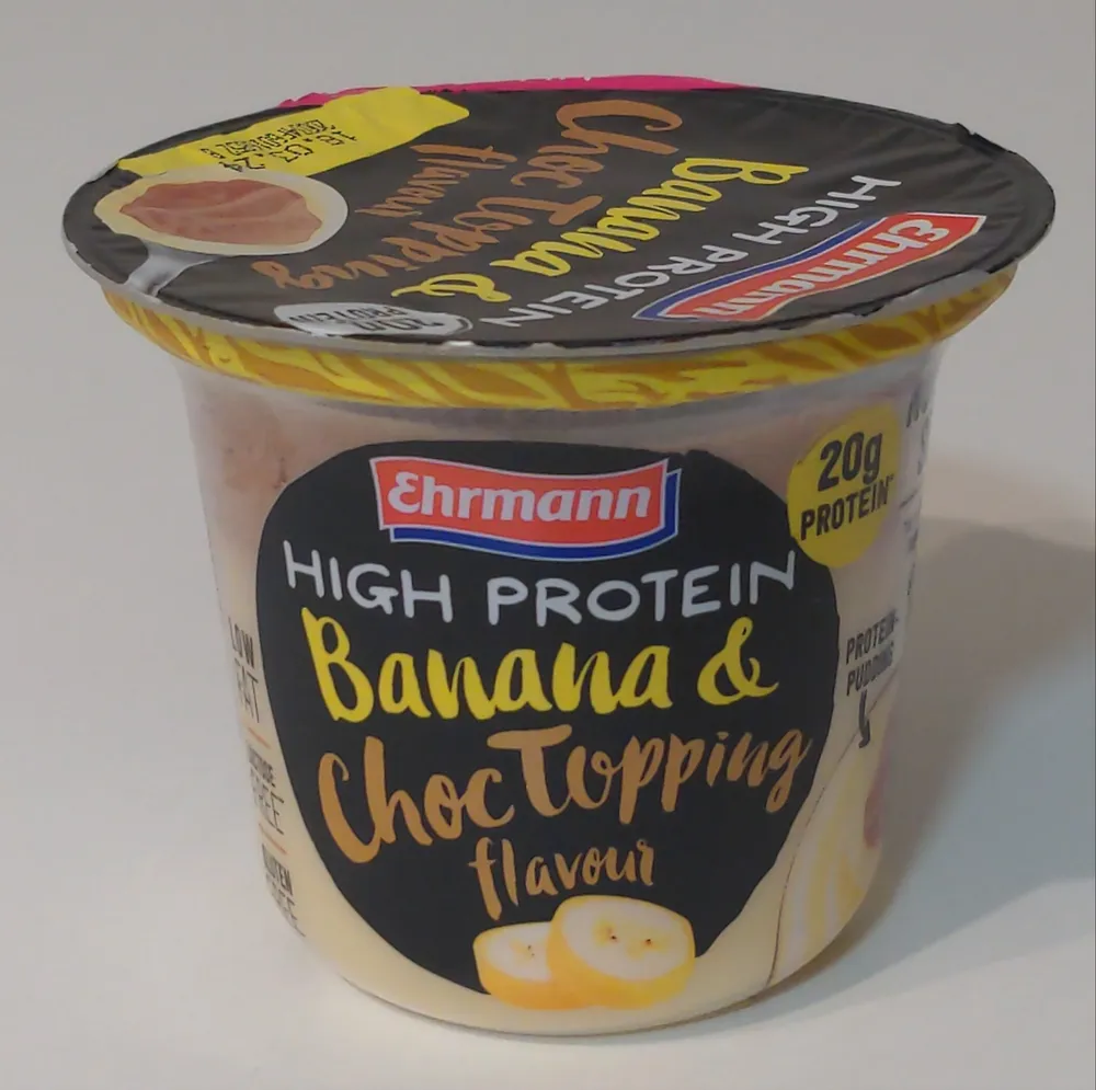 High protein banana & choc topping flavour