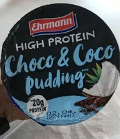 High protein choc & coconut pudding