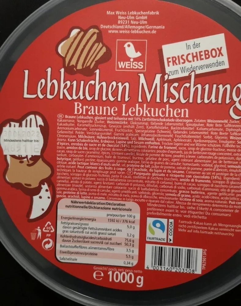 Lebkuchen mischung, braune lebkuchen
