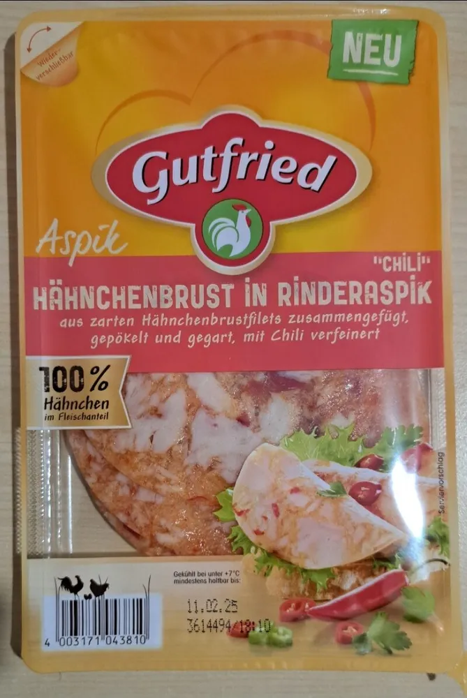 Hähnchenbrust in rinderaspik chili