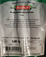 Schinkenwürstchen, roh