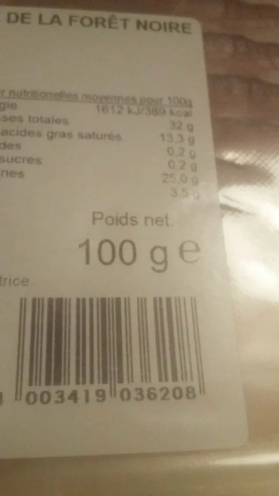 Poitrine paysanne de la forêt noire