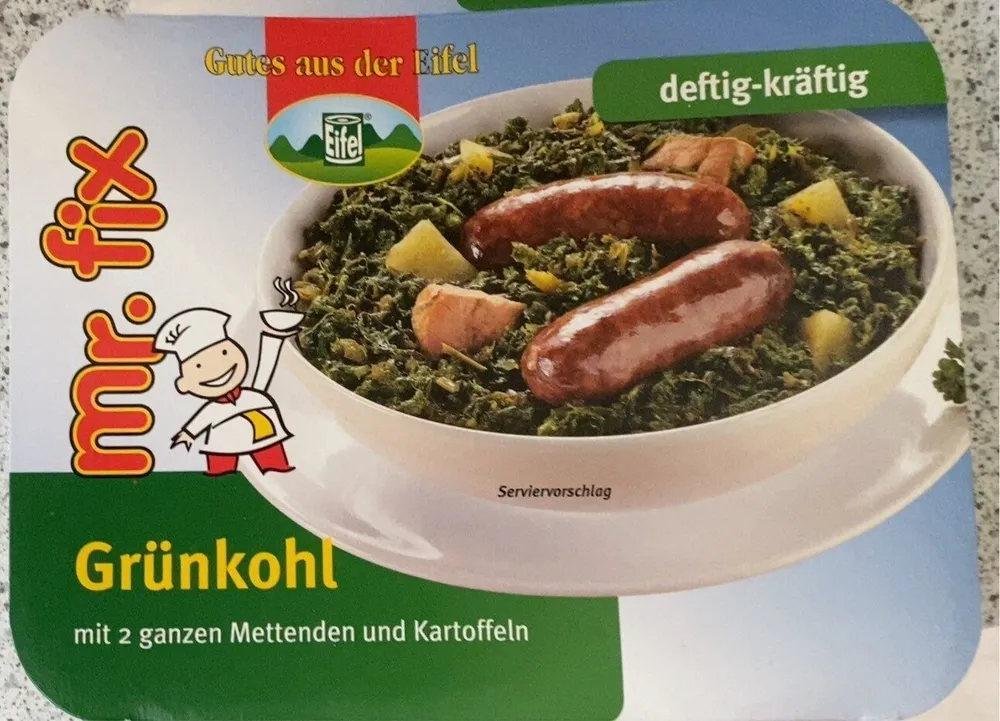 Dose Grünkohl mit 2 ganzen Mettenden und Kartoffeln
